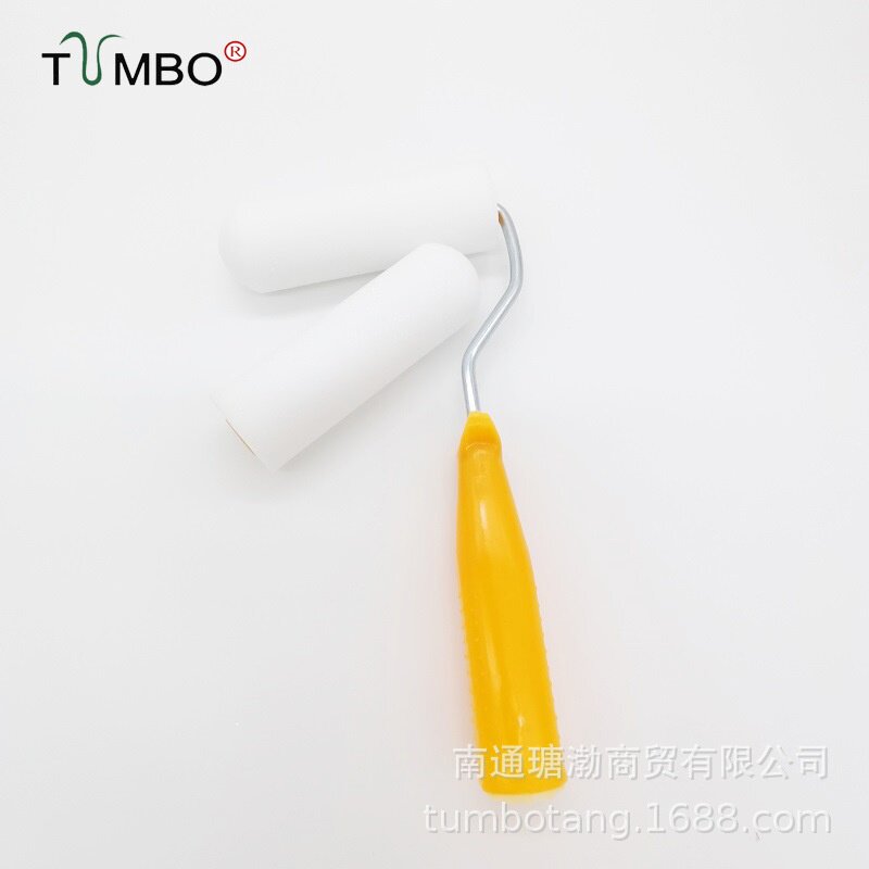 工厂直销4寸水性海绵单圆滚刷乳胶漆艺术漆绘画补漆无刷痕不掉毛