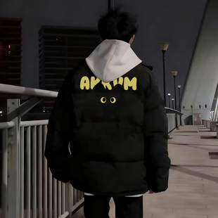 WASSUP轻薄90白鸭绒冬季羽绒服男款美式复古潮牌街头保暖黑色外套