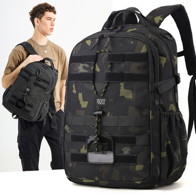 男款尼龙防水电脑包多口袋大容量迷彩双肩包户外旅行背包2128