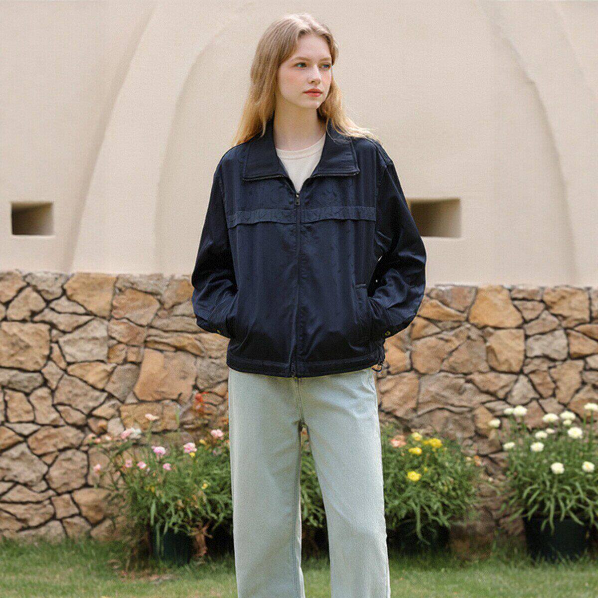 【欧海】醋酯韩版简约风修身显瘦夹克外套007品牌折扣店26春新款 - 淘宝联盟商品