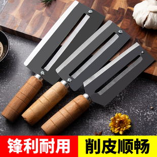 多功能商用水果店专用锋利不锈钢甘蔗削皮刀木柄菠萝去皮削皮工具