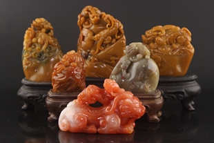 昌化田黄石古兽摆件动物圆雕古典手工玉石雕刻收藏礼品手把件文玩