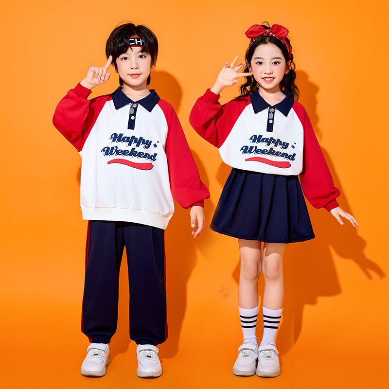儿童啦啦队演出服小学生运动会开幕式服装班服套装幼儿园表演服