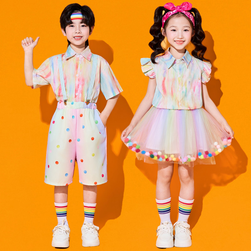 六一儿童演出服小学生运动会服装少儿舞蹈表演服幼儿园班服夏季