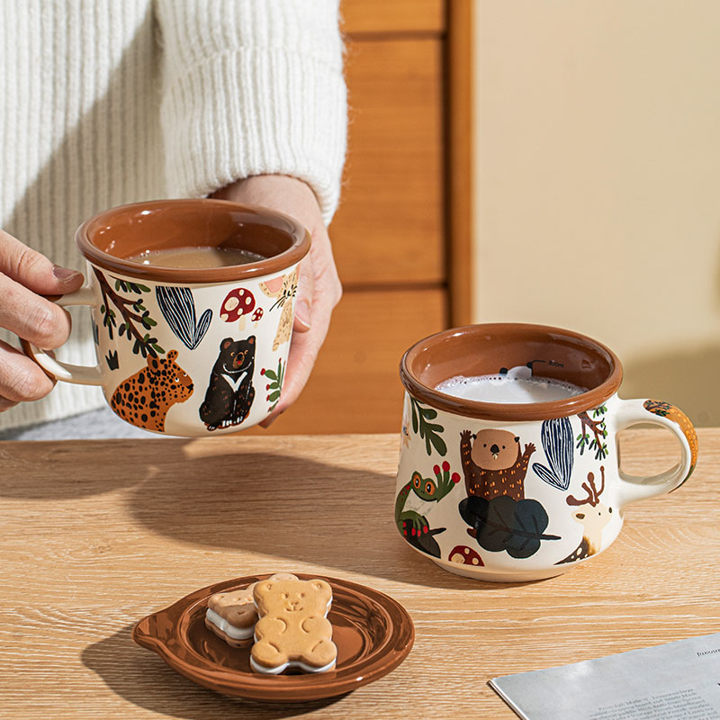 ezicok马克杯陶瓷迷你家用牛奶杯带盖杯子咖啡杯儿童杯家用小水杯 餐饮具 马克杯 原图主图