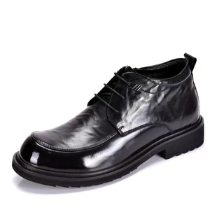 外贸撤柜清仓男鞋冬季新款棉鞋头层牛皮高帮男士毛里皮靴保暖防滑