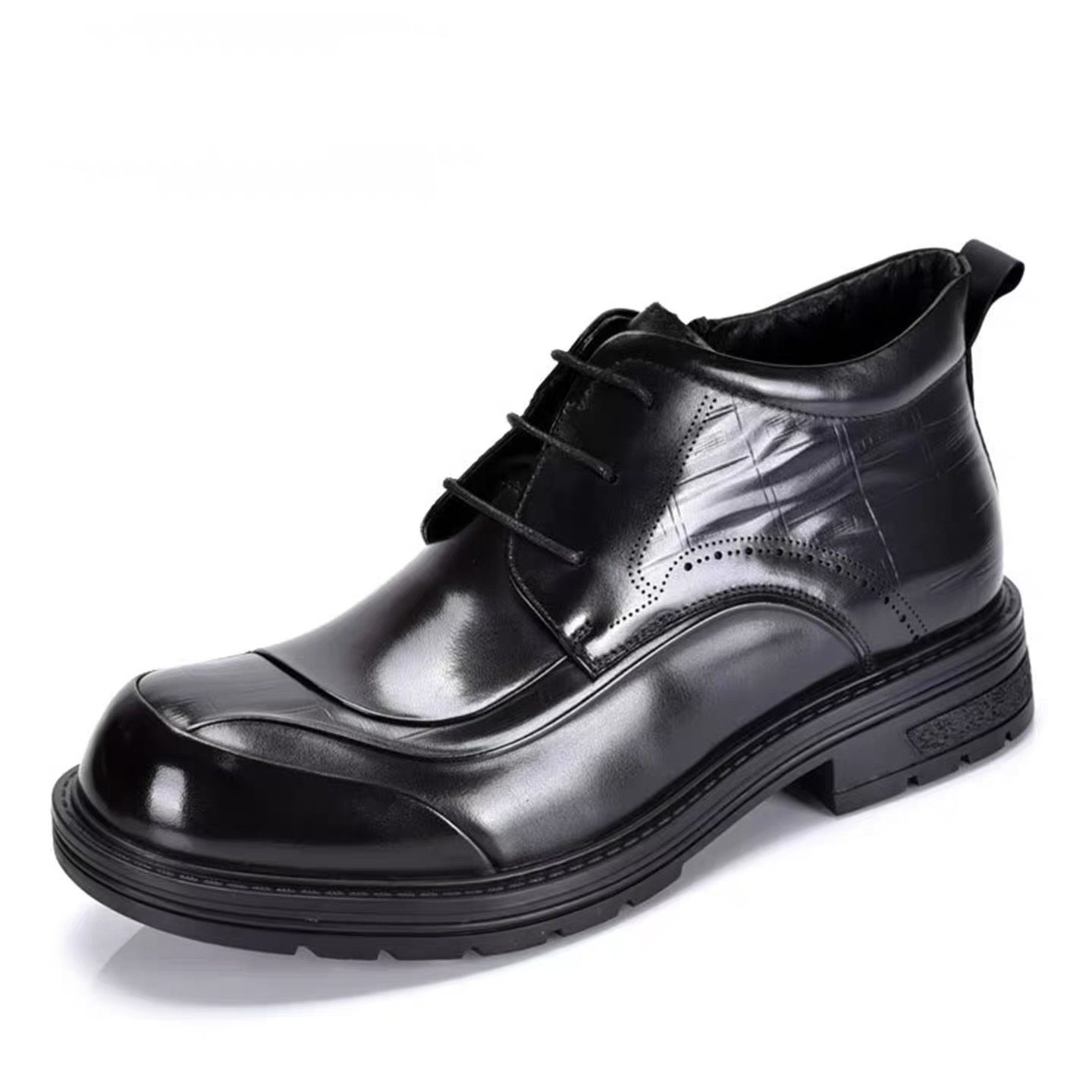 外贸撤柜清仓冬季新款男鞋棉鞋头层牛皮高帮皮鞋加绒保暖皮靴防滑,流行男鞋,高帮鞋,淘宝优惠券,粉丝福利购,淘宝优惠卷