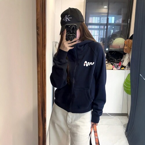 正肩百搭连帽加厚拉链外套