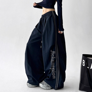 子女宽松休闲情侣运动阔腿湾刀长裤 直筒裤 男潮 冠军2025春秋新款 季