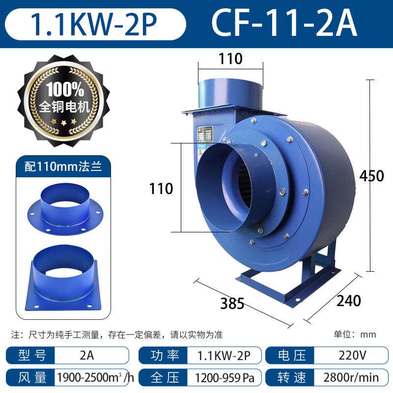 新款离心风机厨房专用排油烟蜗牛风机工业220V大功率商用380V包邮