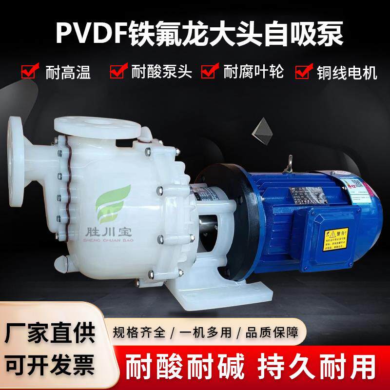 新款可空转防腐蚀氟塑料大头自吸泵PVDF马肚泵耐酸碱高包包邮