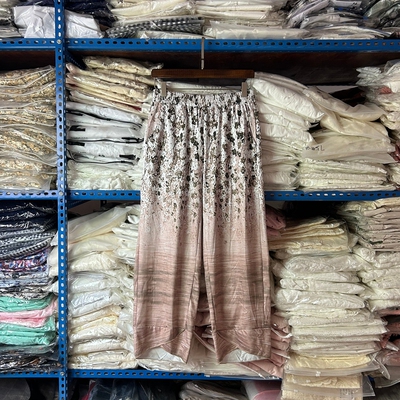 九分阔腿裤女春夏散步遛弯高腰慵懒风碎花家居休闲直筒裤子长裤女