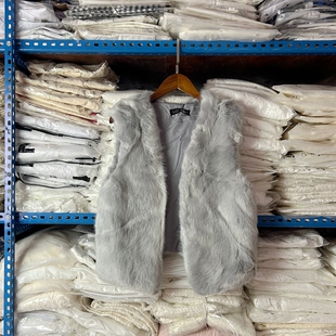 环保毛皮草无袖马甲外套女冬季叠穿保暖坎肩背心时尚马夹上衣女1