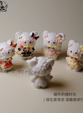 情人节礼物送女生闺蜜 立体礼服小猫摆件 轻奢桌面装饰生日惊喜