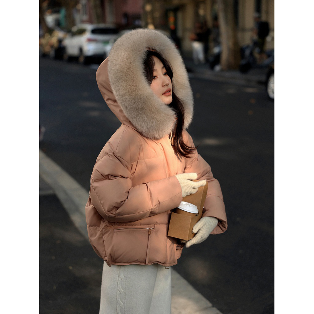 白鸭绒 张贝贝宽松2025冬季新款羽绒服女 长/短款羽绒美拉德外套