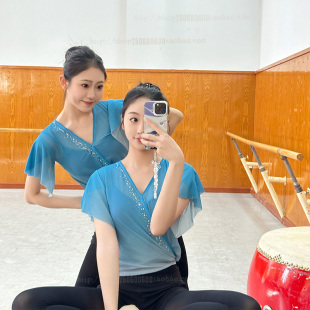 成人基训仙气表演服团服练功服女 专业古典舞纱衣短袖 北舞同款 新款