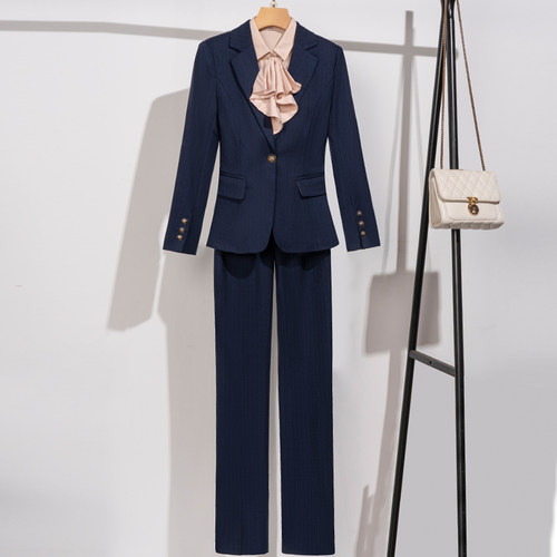 高端职业西装套装女秋冬时尚酒店前台售楼部工作服套装女气质物业
