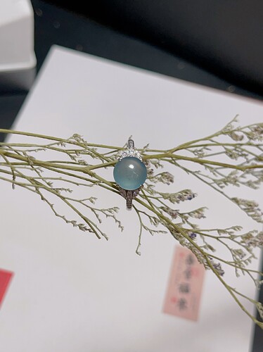 玖紫 925银天然冰种翡翠戒指 翡翠戒指 带证书可调节圈口