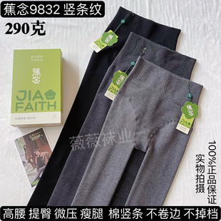 正品 袜冬9831 蕉念9832棉竖条纹高腰提臀显瘦加绒加厚保暖打底连裤