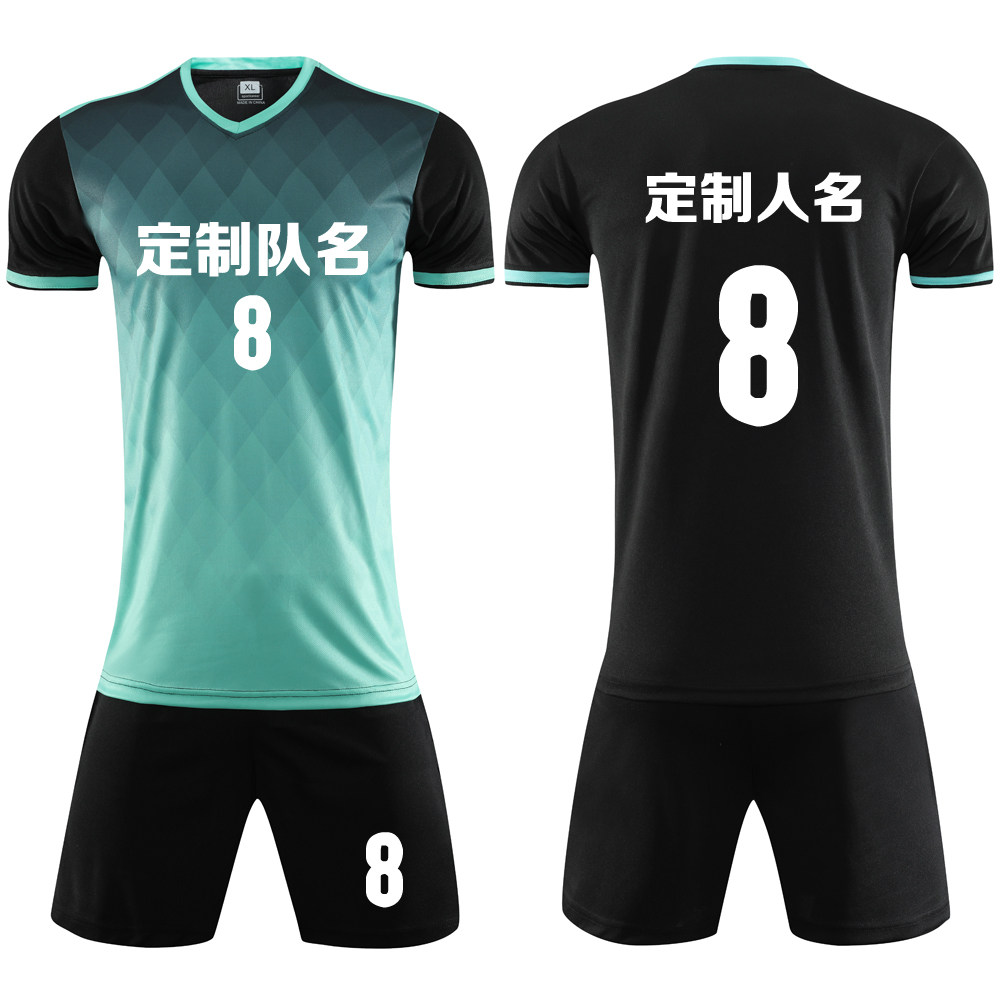 足球服套装男定制成人比赛训练队服儿童短袖球衣服印字号 908黑色