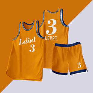 全身数码定制印刷成人儿童篮球服套装球衣比赛训练队服LB040 橙色