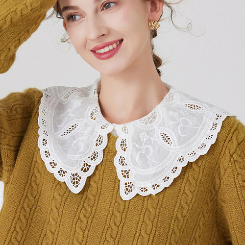休闲假领子百搭女假领秋冬可爱花边大翻领衬衫假衣领半截式衬衣领