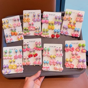 儿童耳夹女童宝宝无耳洞防痛假耳环超萌可爱公主卡通耳钉耳坠饰品