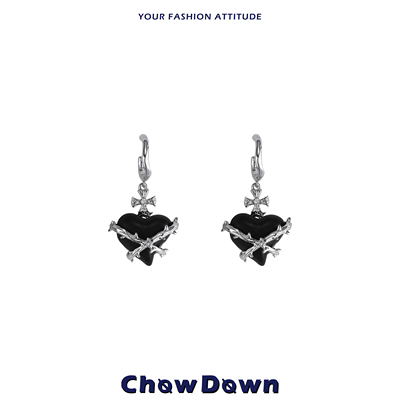 CHOWDOWN黑檀木C圈耳环