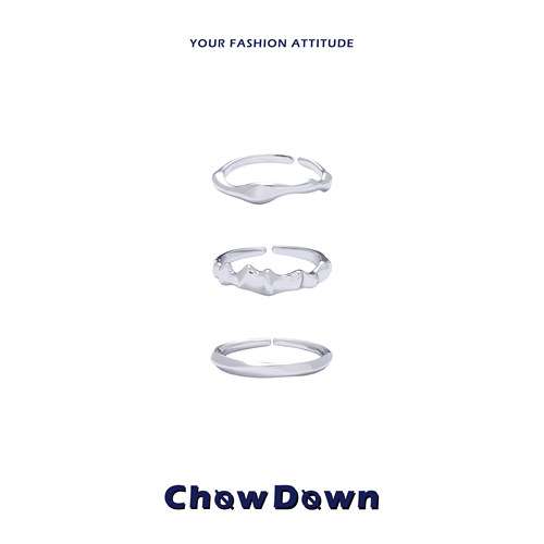CHOWDOWN极简ins风百搭素圈戒指