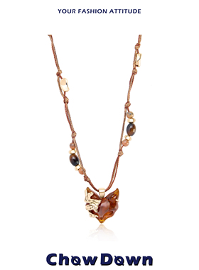 CHOWDOWN半面狐毛衣链