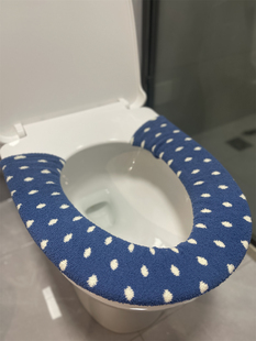满2个包邮薄款马桶圈水玉波点纯色条纹座便垫便套可水洗软绵绵