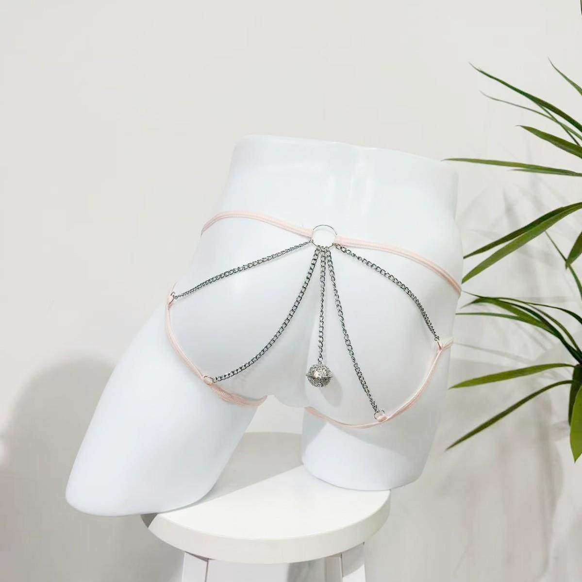 男士内裤性感透气细网铃铛t裤链条免脱内裤包蛋低腰三角裤丁字裤,女士内衣/男士内衣/家居服,男丁字裤,淘宝优惠券,粉丝福利购,淘宝优惠卷