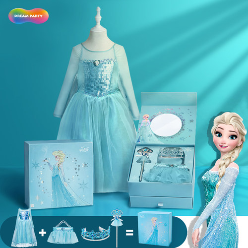 艾莎公主裙圆梦大礼盒迪士尼正品