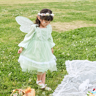 Dreampartybox女童公主裙花仙子绿萼青