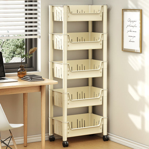 书架置物架多层带轮移动推车书柜
