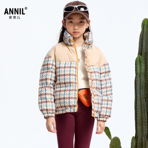 安奈儿童装女童短款羽绒