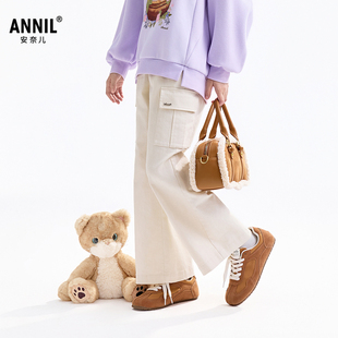 【商场同款】安奈儿童装女童裤子2025秋新款工装牛仔裤AG536162