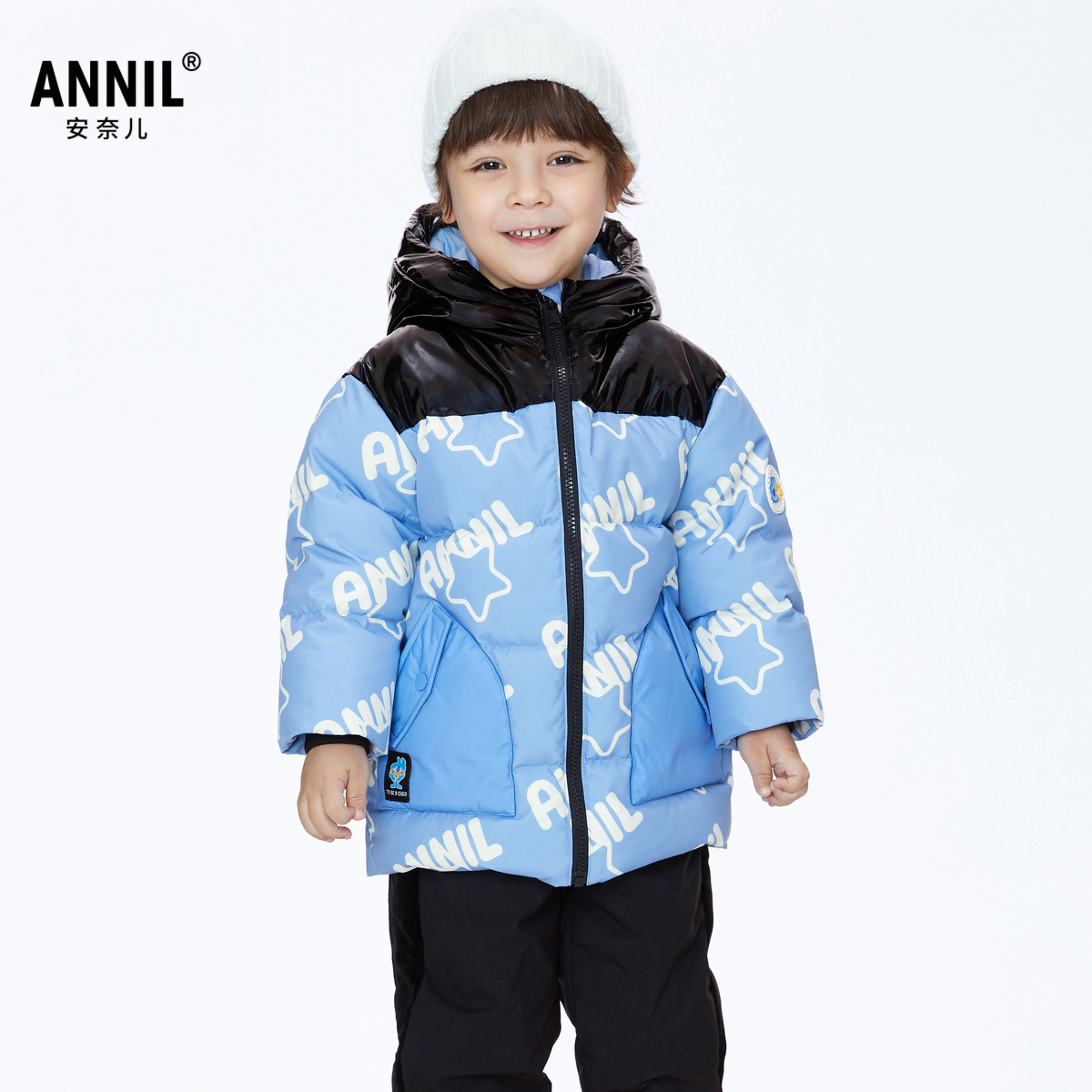 安奈儿童装男童中长款羽