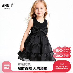 蝴蝶结甜美蓬蓬裙 商场同款 安奈儿童装 女童连衣裙2025夏新款