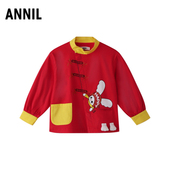 新年款 安奈儿女童开衫 毛衣2023春季 大童泡泡灯笼袖 新年红针织衫