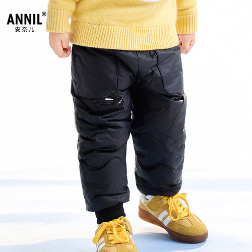 安奈儿童装女童全腰梭织羽绒裤2025冬新款