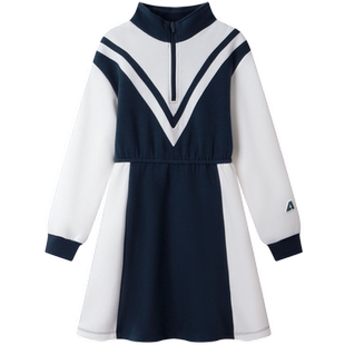 【莱赛尔面料】安奈儿童装女童连衣裙2024秋冬运动网球裙A字裙