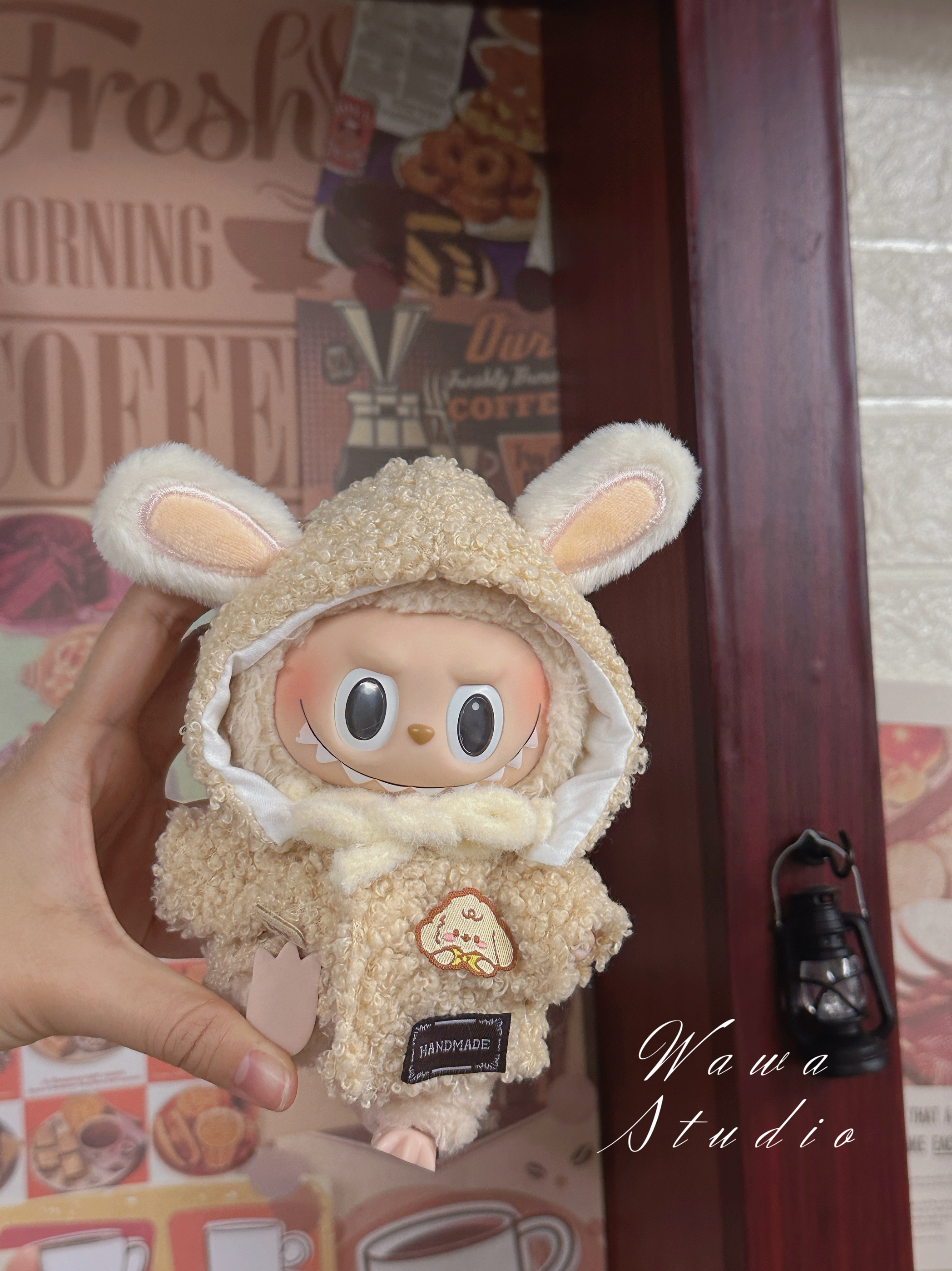 马卡龙10Labubu搪胶衣服15cm棉花娃娃拉布公仔自嘲熊娃衣chiikawa