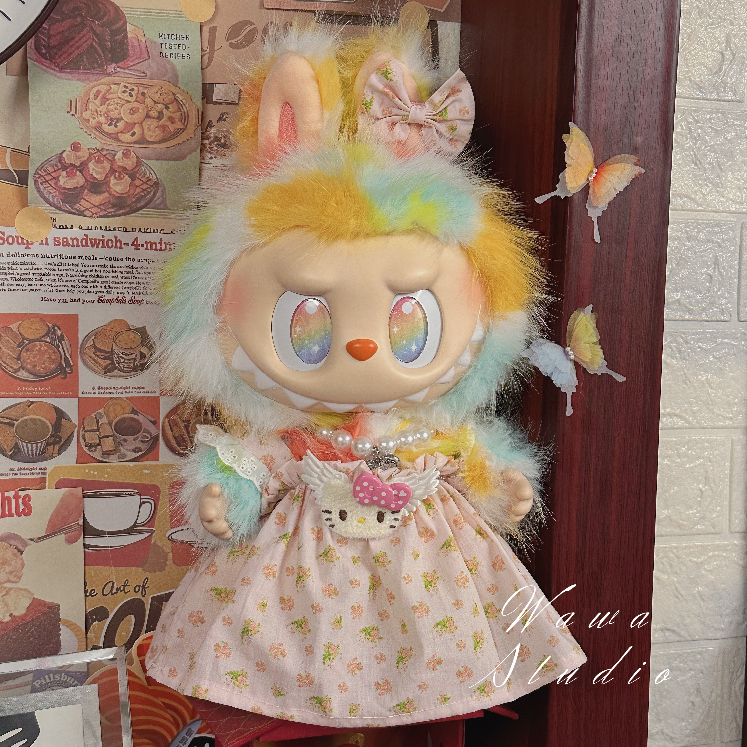 38cm labubu娃衣拉布布的衣服大型公仔公主裙法式裙子可爱大娃图片