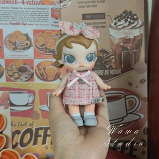 仅娃衣babymolly积极入冬可爱搪胶毛绒衣服套装格子ob11裙子茉莉