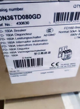 GE品牌低压塑壳断路器FD160 FDN36TD080GB 3P  80A