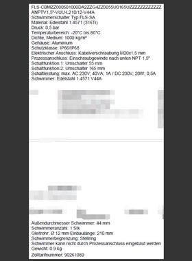 KSR Kuebler 液位传感器ANPTV1,5