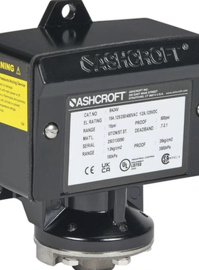 ASHCROFT 雅斯科阿什克罗夫特压力开关B424V，15psi