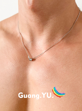 GuangYu螺旋弹簧钛钢项链男简约百搭冷淡风锁骨链轻奢小众配饰女