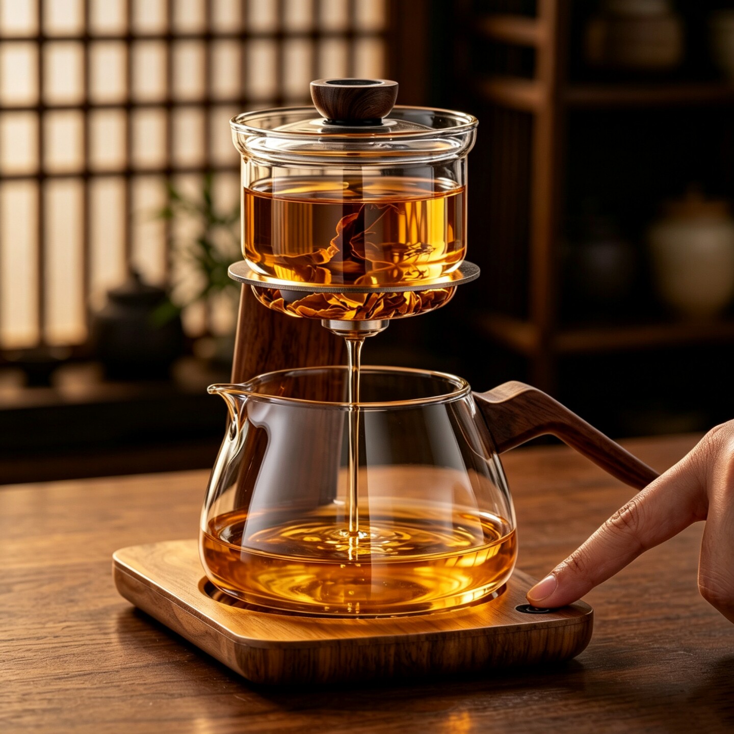 新款玻璃磁吸飘逸杯自动泡茶壶茶水分离懒人泡茶神器一键过滤冲茶